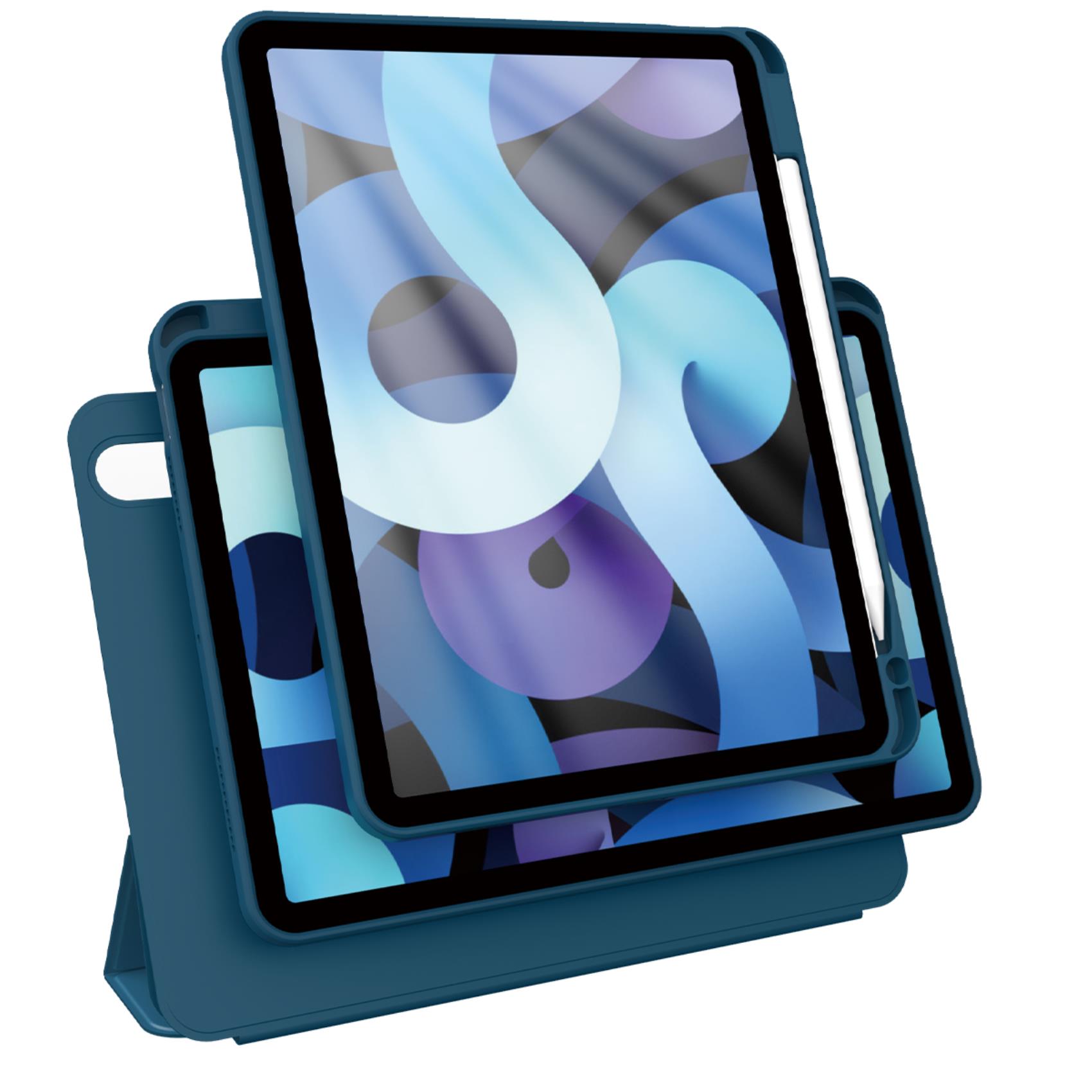 BOOKMAG - Custodia colore blu magnetica removibile, composta da cover e custodia magnetiche compatibile con Apple iPad Air 4/5 gen 3