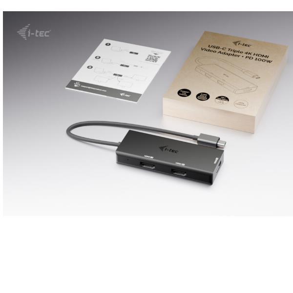 Adattatore Video USB-C fino a TRE MONITOR 4K HDMI (3xHDMI), con Power Delivery 100W 3
