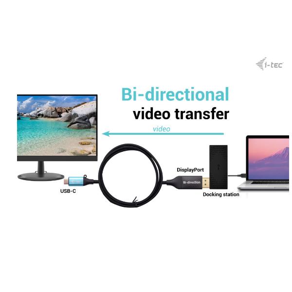 I-TEC Adattatore video con cavo bidirezionale da USB-C a DisplayPort 8K/30Hz 150cm