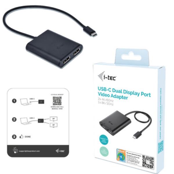 Adattatore video da USB-C a Doopio Monitor Display Port (2xDP) 4K/60HZ 2