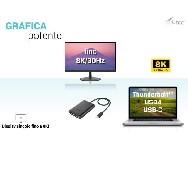 Adattatore video da USB-C a Doopio Monitor Display Port (2xDP) 4K/60HZ 8