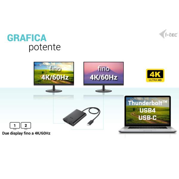 Adattatore video USB-C a 2xHDMI 4K/60HZ (singolo 8K/30HZ) 2