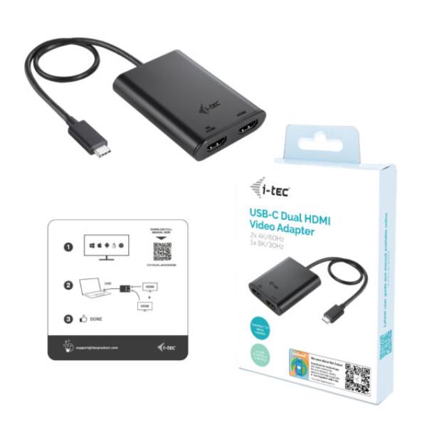 Adattatore video USB-C a 2xHDMI 4K/60HZ (singolo 8K/30HZ) 3