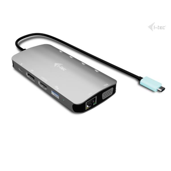 DOCKING USB-C METAL NANO 3 MONITOR (HDMI+VGA+DP), 5xUSB 3.2 12