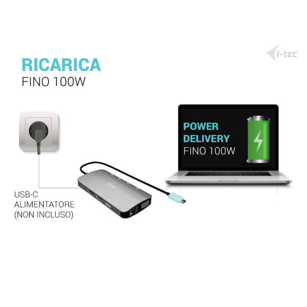 DOCKING USB-C METAL NANO 3 MONITOR (HDMI+VGA+DP), 5xUSB 3.2 3