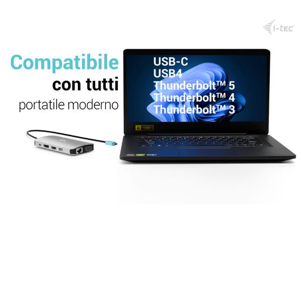 DOCKING USB-C METAL NANO 3 MONITOR (HDMI+VGA+DP), 5xUSB 3.2 6