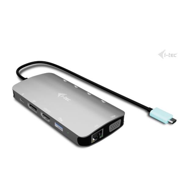DOCKING USB-C METAL NANO 3 MONITOR (HDMI+VGA+DP), 5xUSB 3.2 8