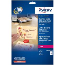 CONSUMABILI AVERY Biglietti da visita con angoli arrotondati, bianchi patinati, stampabili fronte/retro, gr.220