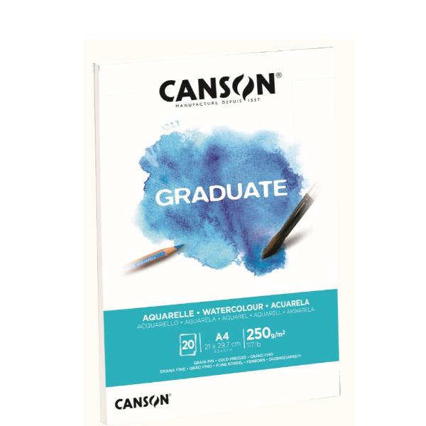 GRADUATE ACQUERELLO - GRANA FINE A4 250 g/m² 2
