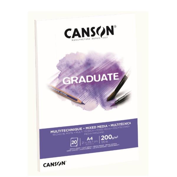 GRADUATE TECNICHE MISTE - CARTA BIANCA A4 200g/m² 2