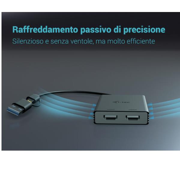 Adattatore Video Universale USB-A/USB-C Doppio Monitor HDMI 4K/60Hz (2xHDMI) 4
