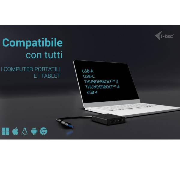 Adattatore Video Universale USB-A/USB-C Doppio Monitor HDMI 4K/60Hz (2xHDMI) 5