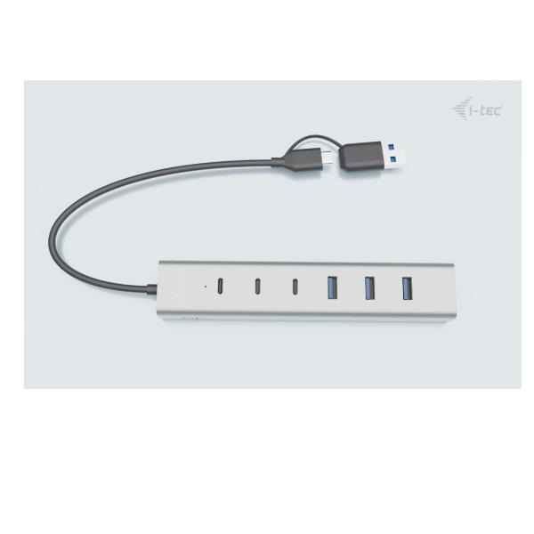 I-TEC HUB UNIVERSALE USB-C / USB-A di Ricarica a 7 Porte USB: 3x USB-C, 4x USB-A