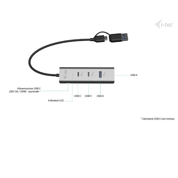 HUB Universale MTL USB-C/USB-A (4 porte USB (2x USB-A e 2x USB-C) + PD 85W 5
