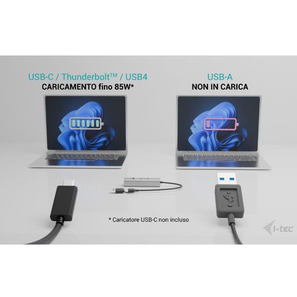 HUB Universale MTL USB-C/USB-A (4 porte USB (2x USB-A e 2x USB-C) + PD 85W 7