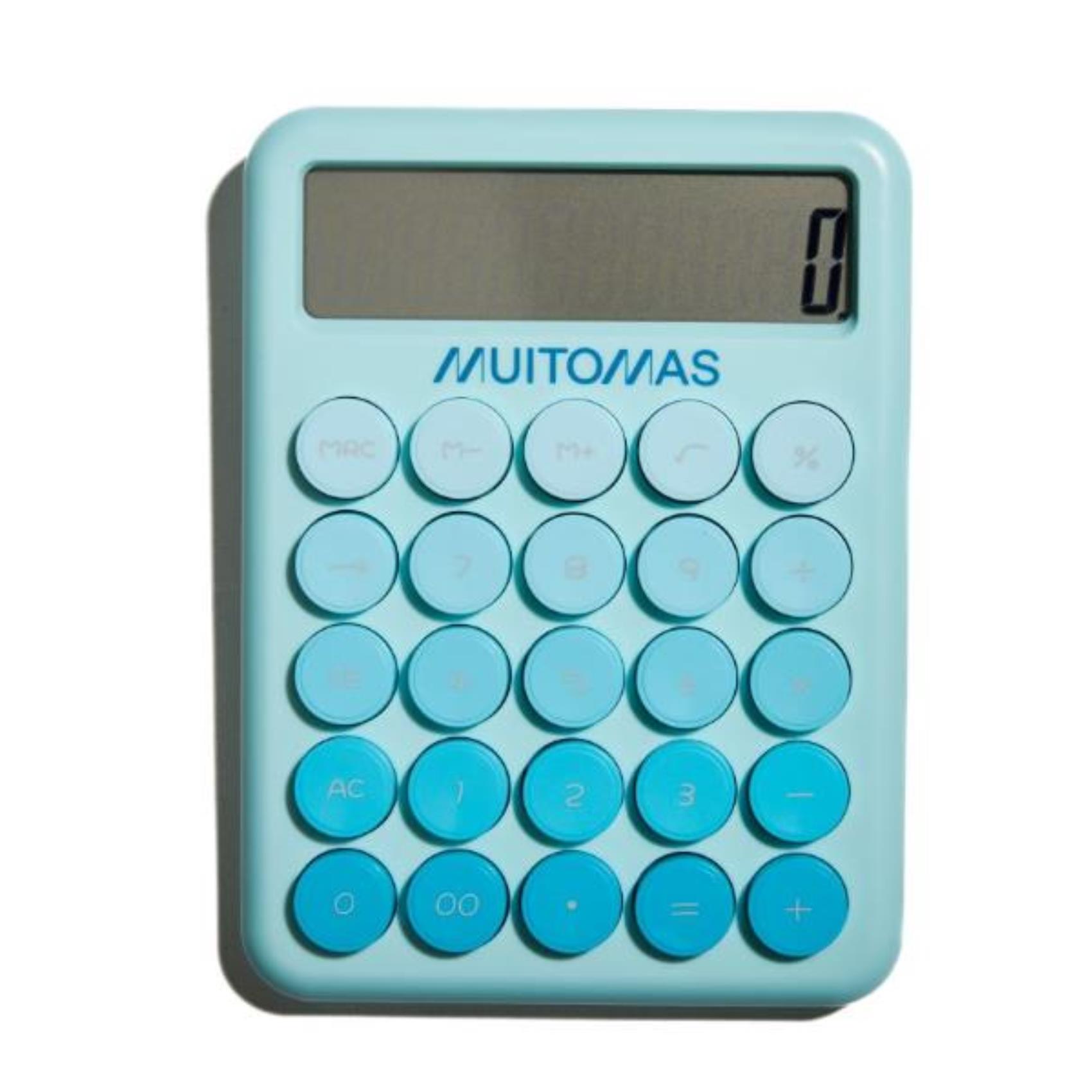 MUITOMAS MUITOMAS - Calcolatrice tascabile blu ottanio