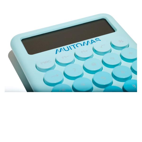 MUITOMAS - Calcolatrice tascabile blu ottanio 3