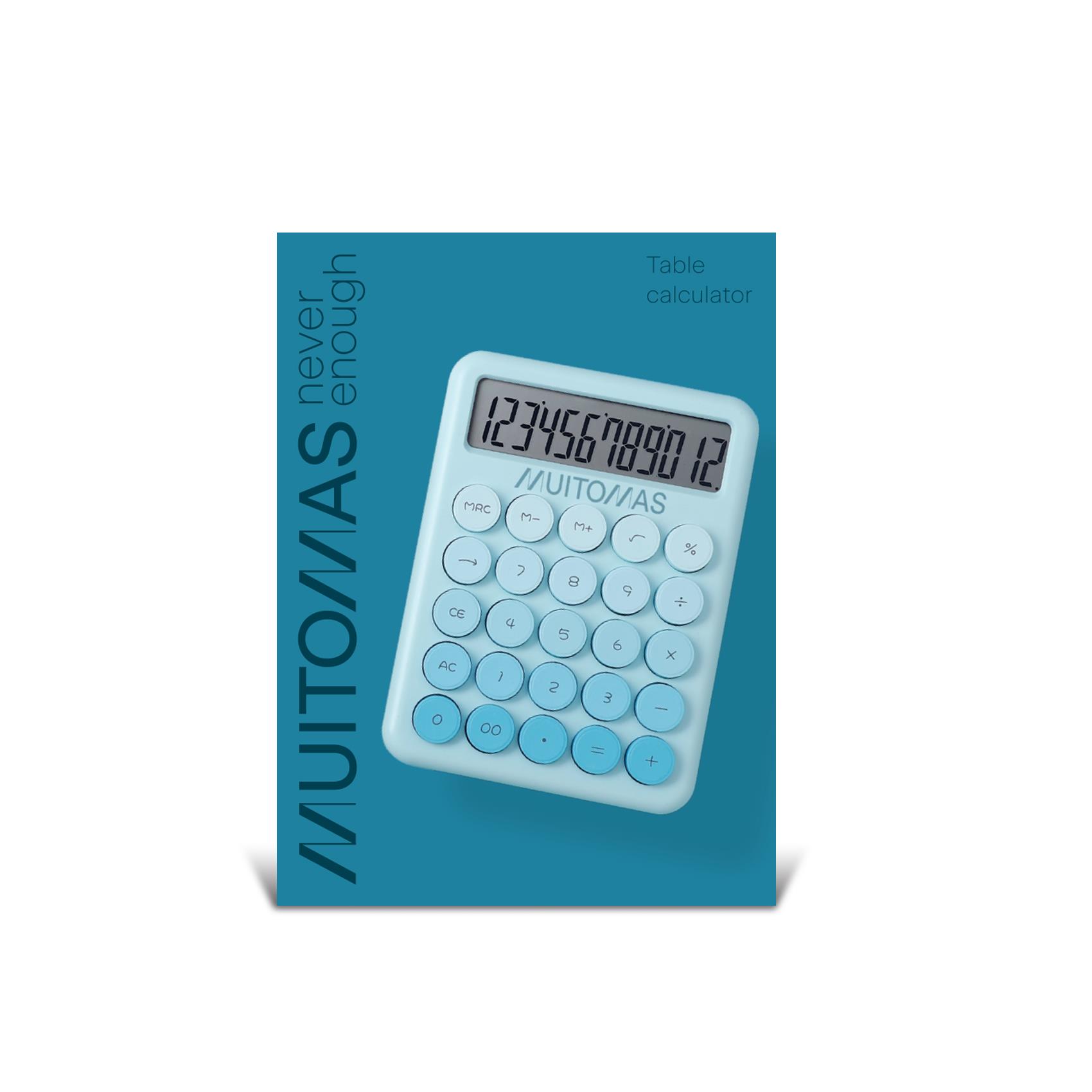 MUITOMAS - Calcolatrice tascabile blu ottanio 5