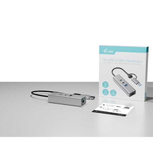 HUB USB-C / USB-A: 3 x USB (2x USB-C , 1x USB-A) + LAN RJ-45 2,5 Gbps 5