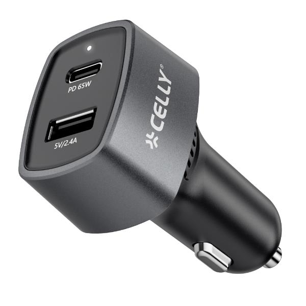 CELLY CC1USBC1USBA65W - 65W USB-A/USB-C Car Charger