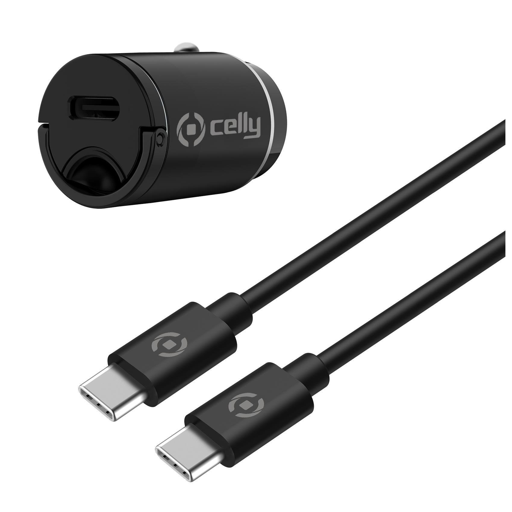 CELLY CCMINITYPEC - 20W USB-C Car Charger+USB-C to USB-C Cable [PRO POWER]