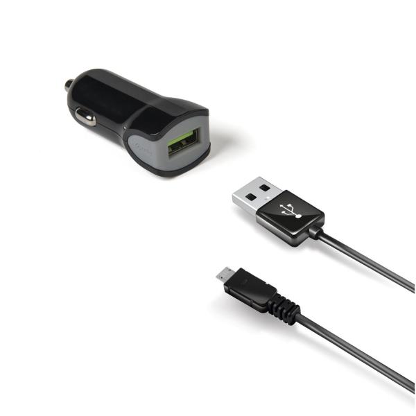 CELLY CCUSBMICRO - 12W USB-A Car Charger+USB-A to Micro Usb Cable [TURBO]