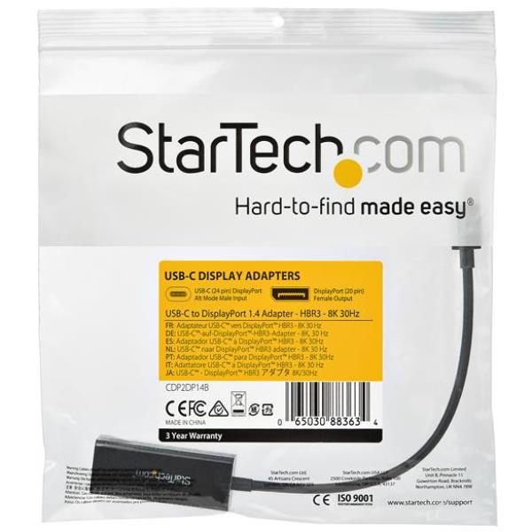 Cavo adattatore da USB-C a DisplayPort - 8K 30 Hz 4