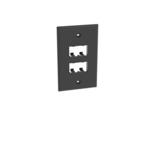 PANDUIT Placca per 4 prese colore nero