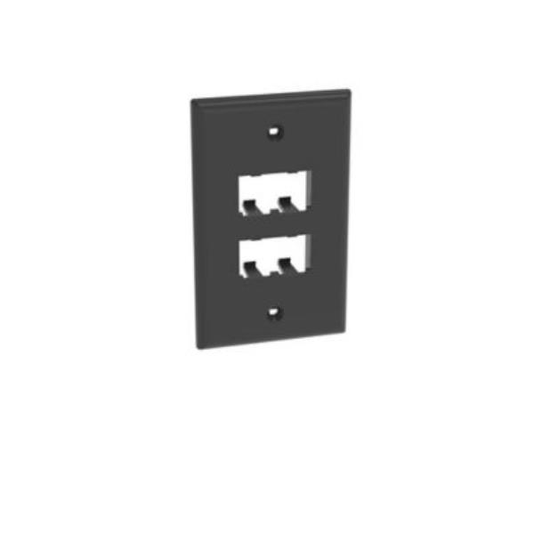 Placca per 4 prese colore nero 2