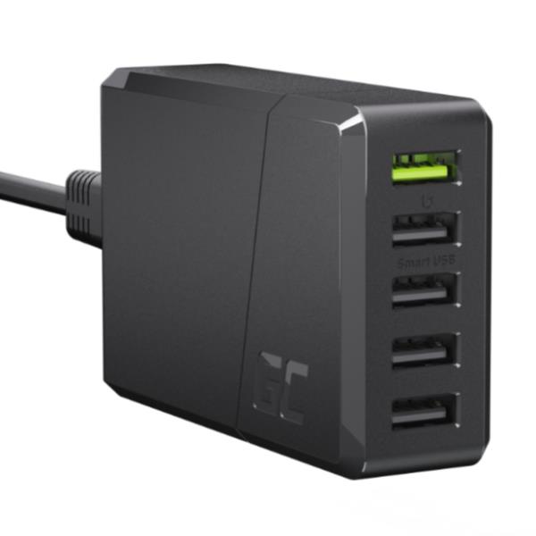 GREENCELL Caricabatterie Green Cell GC ChargeSource 5 5xUSB 52W con ricarica rapida Ultra Charge e Smart Charge