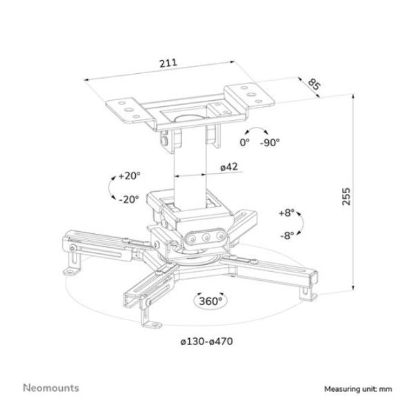 Supporto a Soffitto CL25-530WH1 4