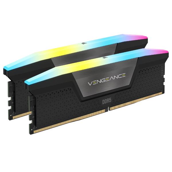 CORSAIR RAM DDR5 VENGEANCE® RGB 32GB (2x16GB) DRAM 6000MT/s CL36 Memory Kit — Black