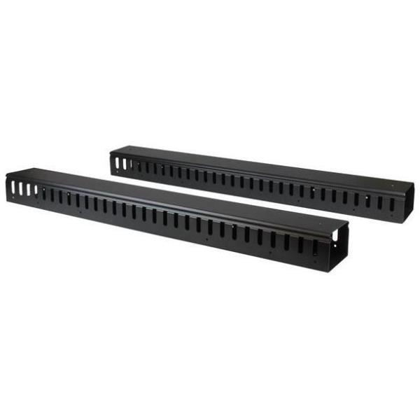 StarTech Pannello Gestione Cavi Verticale per Armadi Rack 40U - Sistema gestione Passacavi con ganci