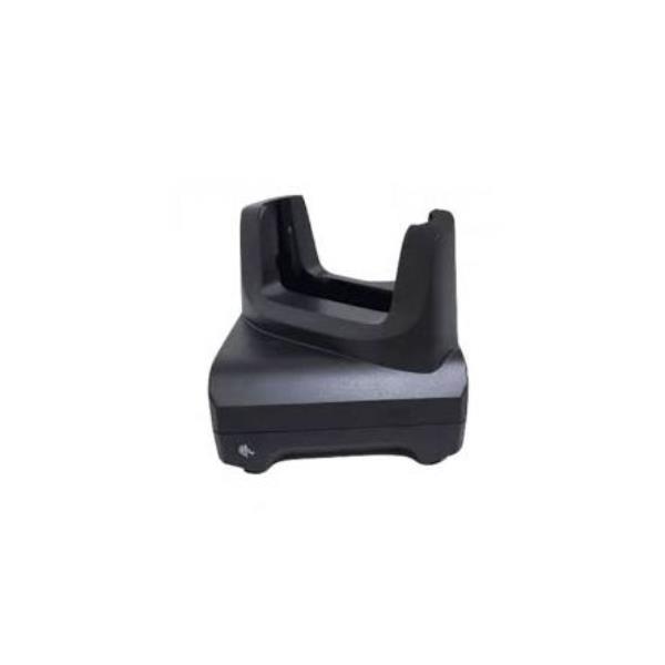 ZEBRA - EVM Single-slot charging cradle with USB communication for TC22 / TC27 devices. Power supply (PWR-BGA12V50W0WW), DC cable (CBL-DC-388A1-01), and AC line cord sold separately.