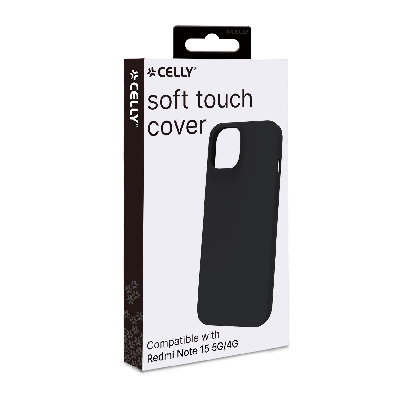 CROMO - Cover in morbido TPU con finitura soft touch colore nero compatibile con Xiaomi Redmi Note 15 5G/ Redmi Note 15 4G/ Poco M8 5G 12