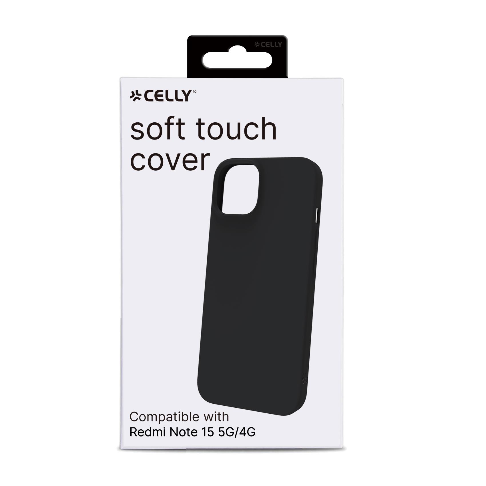 CROMO - Cover in morbido TPU con finitura soft touch colore nero compatibile con Xiaomi Redmi Note 15 5G/ Redmi Note 15 4G/ Poco M8 5G 4