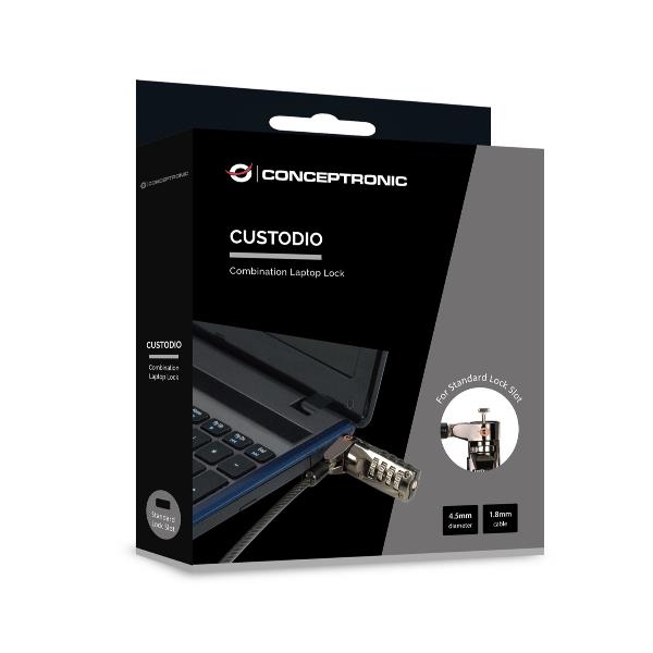 LUCCHETTO PER NOTEBOOK A COMBINAZIONE, slot di blocco standard, 1,8 m 4