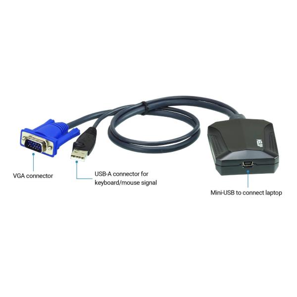 Adattatore crash cart console KVM USB per laptop 5