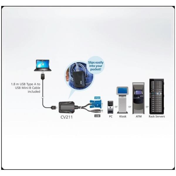 Adattatore crash cart console KVM USB per laptop 6