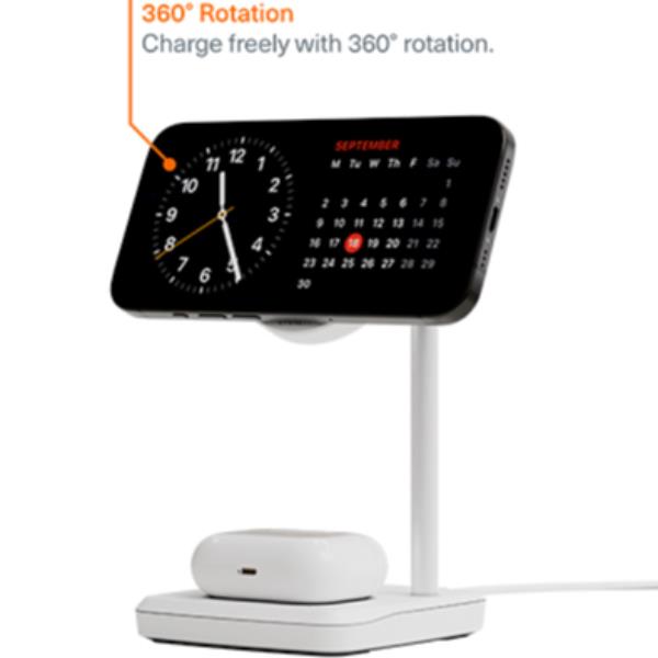 Base di ricarica 2 in 1 ChargeBase Qi2 per iPhone e AirPods - Bianco 3