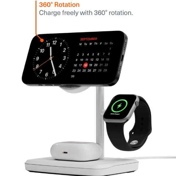 Caricabatteria Wireless 3-in-1 - Bianco 5