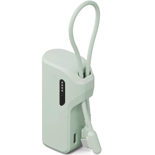Cygnett Battery bank Thumboost 5K Powerbank con cavo integrato (menta) 3