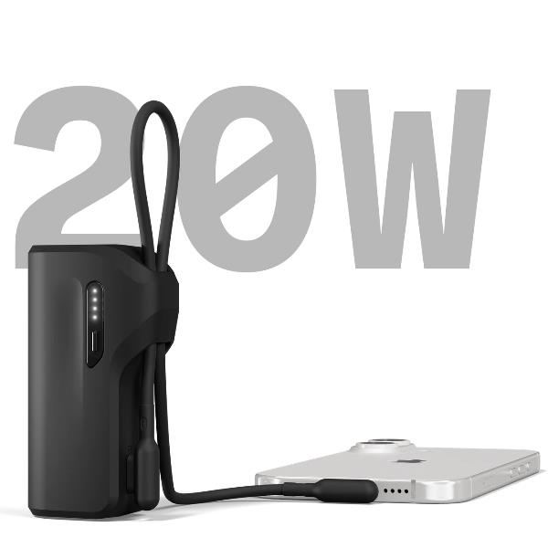Cygnett Battery bank Thumboost 5K Powerbank con cavo integrato (NERO) 4