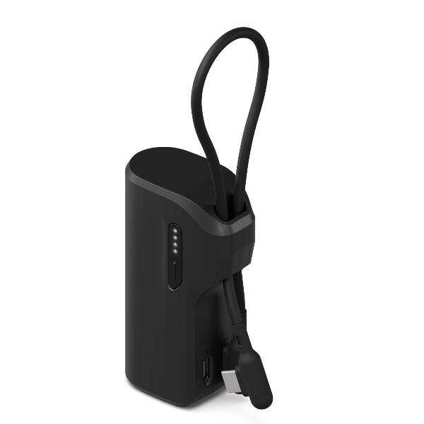 Cygnett Battery bank Thumboost 5K Powerbank con cavo integrato (NERO) 5