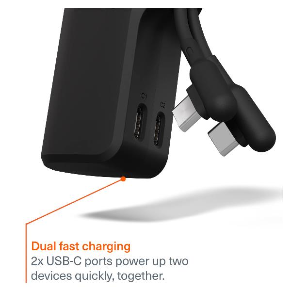 Cygnett Battery bank Thumboost 5K Powerbank con cavo integrato (NERO) 6