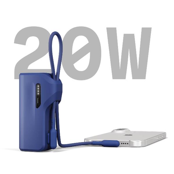 Cygnett Cygnett Battery bank Thumboost 5K Powerbank con cavo integrato (BLU)
