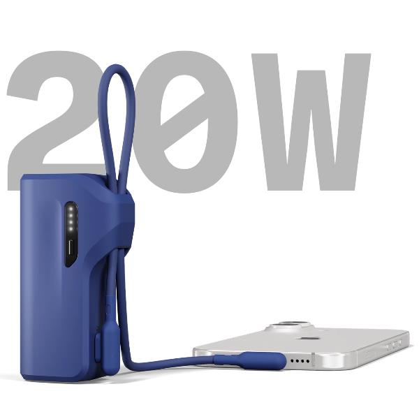 Cygnett Battery bank Thumboost 5K Powerbank con cavo integrato (BLU) 4