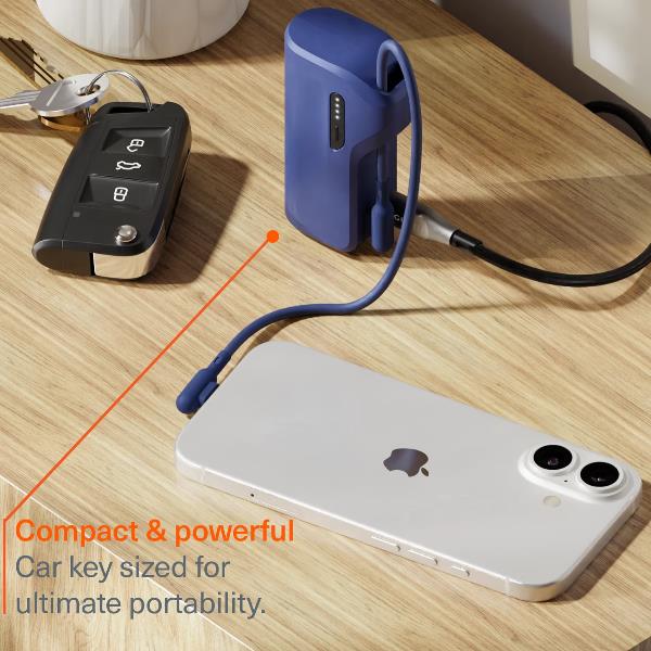 Cygnett Battery bank Thumboost 5K Powerbank con cavo integrato (BLU) 5