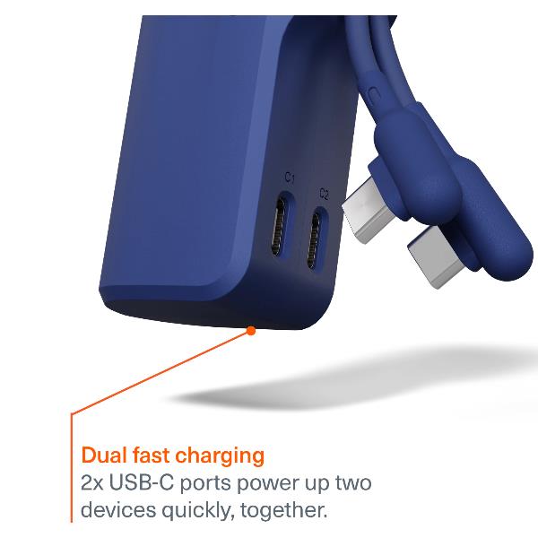 Cygnett Battery bank Thumboost 5K Powerbank con cavo integrato (BLU) 6