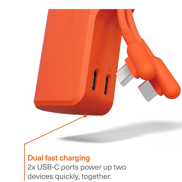 Cygnett Battery bank Thumboost 5K Powerbank con cavo integrato (ORANGE) 2